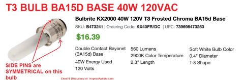 BA15d base Bayonet Te bulb, incandescent, from bulbs.com - cited & discussed at InspectApedia.com