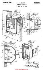 Peter Cover's Electric Switch Box suitable for old work installations US Patent 2286898 cited  & discussed at InspectApedia.com