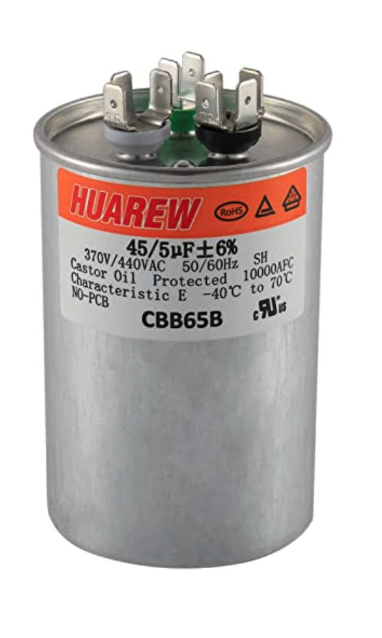 sourcing map 500uf Motor Star Capacitor 500mfd AC 450V for HSingle-Phase 50/60 Hz AC Motor and Fan 2Pcs
