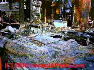 Electrical fire in a heater cord under a rug burned this Rhinebeck NY home (C) Daniel Friedman