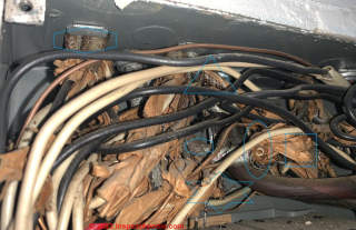 fabric insulated wire coverings (C) InspectApedia.com Steve