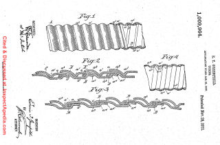 Greenfield Patent 1009964 illustrates how BX flexible armored cable is manufactured - cited & discussed at Inspectapedia.com