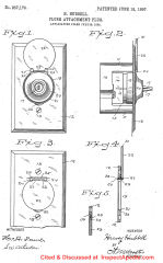 Hubbell, Harvey. FLUSH ATTACHMENT PLUG [PDF] U.S. Patent 857,176, issued June 18, 1907. at InspectApedia.com