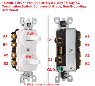 Leviton Duplex Style 3-Way / 3-Way AC Combination Switch