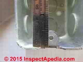 U.S. metal electrical box screw retainer dimensions (C) Daniel Friedman