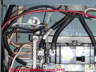 Condensation inside electric service panel (C) 2010 HankeyandBrown.com