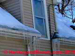 Roof ice dam affecting electric service (C) 2010 HankeyandBrown.com