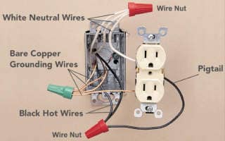 Electrical outlet wired in parallel on a circuit to increase circuit reliability (C) InspectApedia.com