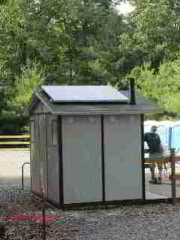 Photovoltaic panel operating an outhouse vent fan (C) Daniel Friedman