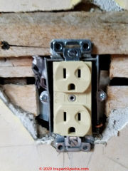 Electrical wire add receptacle in old home (C) Daniel Friedman at InspectApedia.com