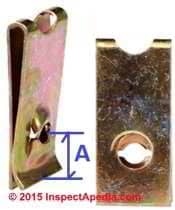 Long sheet metal clip or speed clip or sheet metal nut for electrical box stripped screw hole repair (C) Daniel Friedman