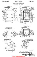 Shepard electrical box mounting clip US Patent 2,586,728 from 1952 at InspectApedia.com