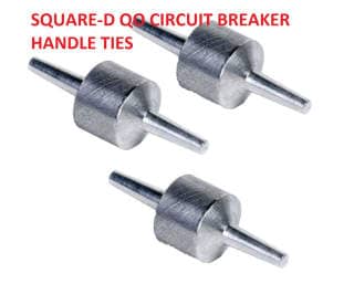Square D QO Homeline tandem circuit breaker toggle switch handle ties sold at Home Depot (C) InspectApedia.com