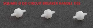 Plastic circuit breaker handle toggle ties for Square D Homelien QO circuit breakers (C) InspectApedia.com