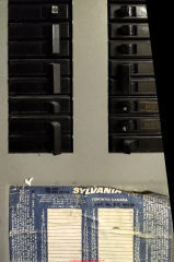 Sylvania electrical panel dimensions for installing an Interlock Kit for backup generator (C) InspectApedia.com Sharon