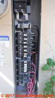 Sylvania electrical panel, outdoors, Arizona (C) InspectApedia 