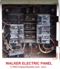 Walker Electrical Panel (C) InspectApedia.com James