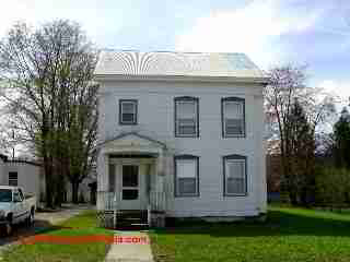 Asbestos cement sided pre-1900 home (C) Daniel Friedman