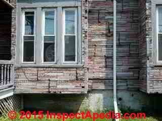 Worn asphalt siding on a Pougheepsie New York home  (C) Daniel Friedman 2015