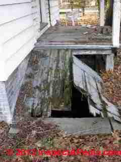Unsafe wooden basement bulkhead door (C) Daniel Friedman