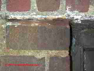 Steel window lintel in brick wall © Daniel Friedman at InspectApedia.com