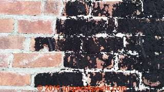 Black tarry coating on brick (C) Daniel Friedman
