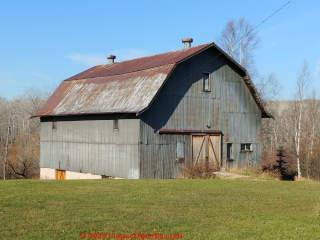 Corrugated steel barn siding & roofing (C) InspectApedia.com A Church Duluth MN
