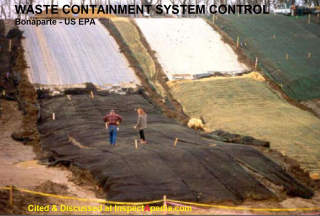 Erosion control at a waste containment site - Bonaparte EPA cited & discussed at InspectApedia.com