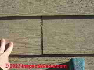 Gaps at butt joints of HardiePlank siding on an 8-year-old home  (C) Daniel Friedman