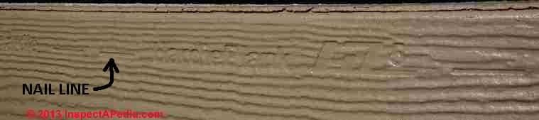 Nail line markings on HardiePlank fiber cement siding (C) James Hardie & Daniel Friedman 