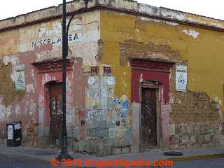 Adobe structural wall with stucco coating, Oxaca (C) Daniel Friedman