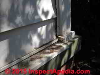 Wall to slab flashing leak repairs (C) InspecApedia MS