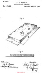 RH Martin asbestos covering patent US 497382, 16 May 1893, (C) InspectApedia.com