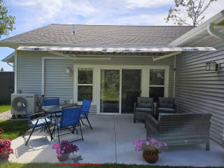 Sunsetter retractable patio awning installation (C) InspectApedia.com AJC