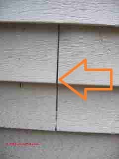 Gaps in vinyl siding leak into the wall (C) Daniel Friedman