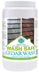 WashSafe cedar wash wood shingle cleaner cited & discussed at InspectApedia.com 