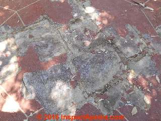 Damaged concrete patio surface before repair (C) InspectApedia