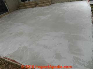 Poured layer of concrete is complete, ready for staining or coloring (C) InspectApedia.com DF 