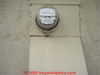 FPE electric meter base with Stab Lok breakers (C) InspectApedia.com Portola 2010