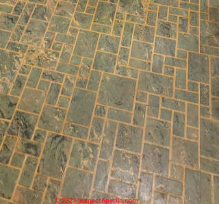 1930 Ohio gray brick pattern flooring (C) InspectApedia.com Nate