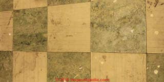1950s 9x9 floor tiles contain asbestos (C) Inspectapedia.com Daniel