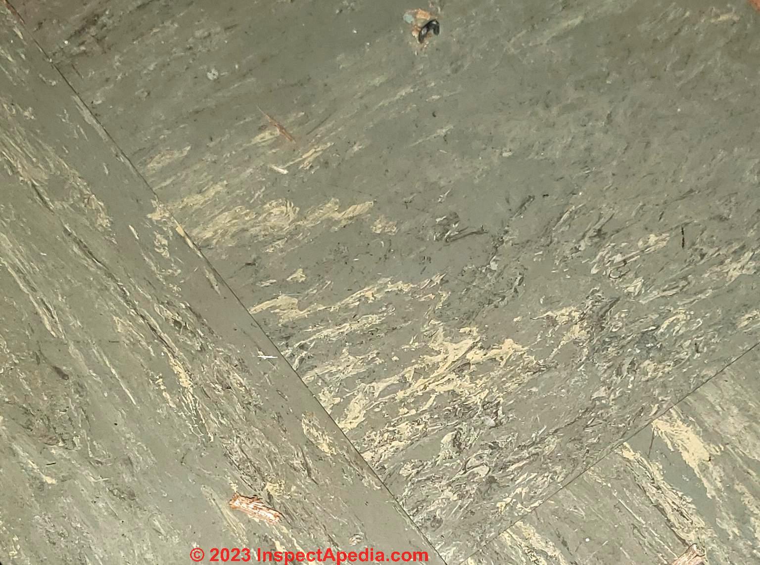 1960s asphalt asbestos floor tile (C) InspectApedia.com Amy