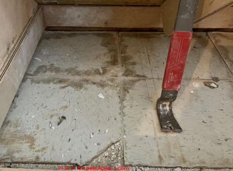 1961 Asphalt asbestos floor tile (C) InspectApedia.com  Suzanne