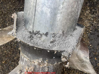 non asbestos tested B vent insulation 1961 Wisconsin (C) InspectApedia.com Peter