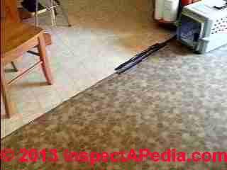 1963 vintage floor tile may contain asbestos (C) InspectAPedia