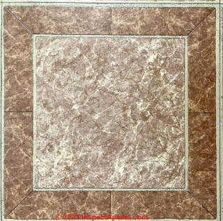 1979 brown floor tile pattern (C) InspectApedia.com Rebecca