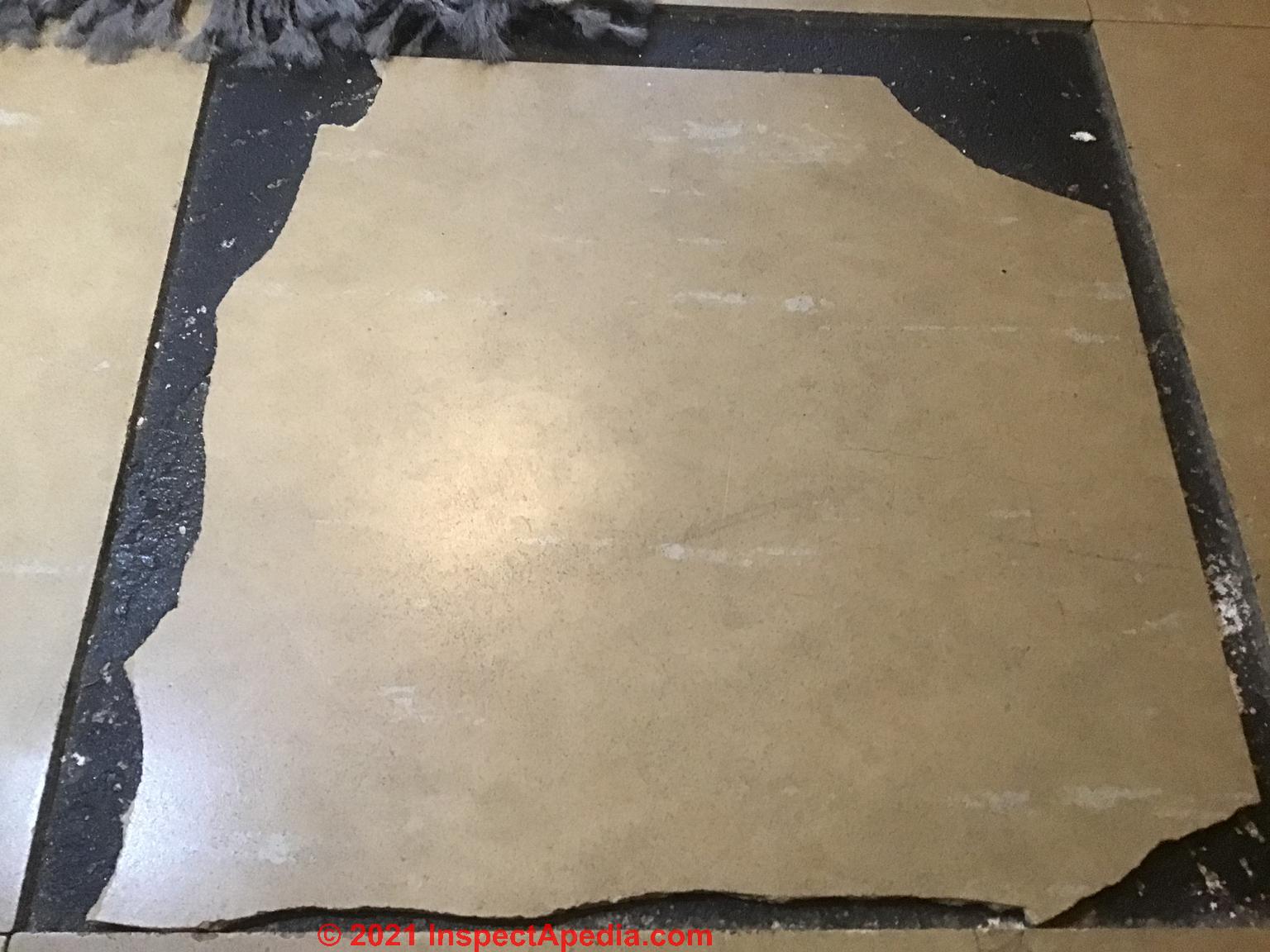 How to identify asbestos floor tiles or asbestoscontaining sheet flooring Asbestos Visual