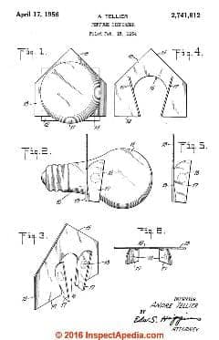 Asbestos used in light bulb - fragrance dispenser system Andre Patent 1956 - InspectApedia.com