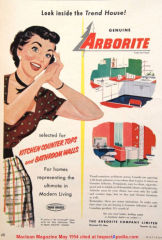 Arborite advertisment Macleans 1954