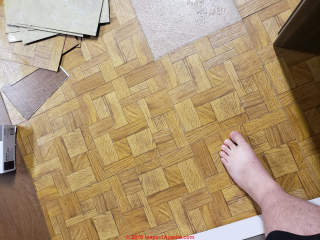 Armstrong solarian parquet pattern flooring (C) InspectApedia.com